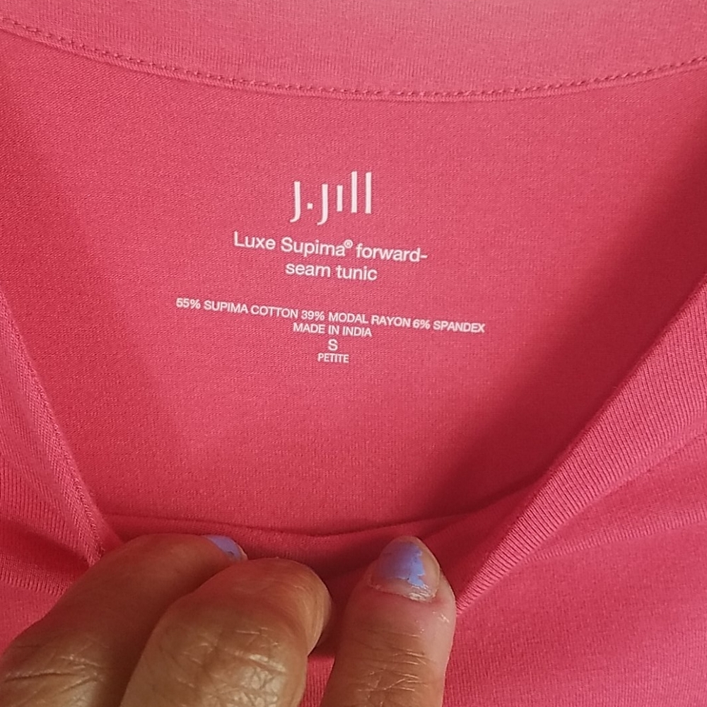 J. Jill, Coral, round neck, long sleeves, Sz S petit - Picture 4 of 7